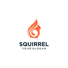 Squirrel logo design with quill inspiration 