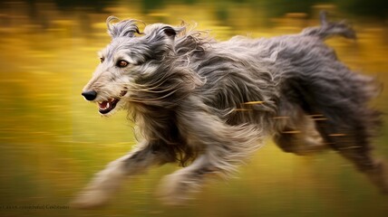 Graceful Scottish Deerhound in Action