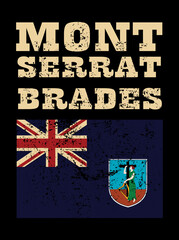 Montserrat vintage design, country flag vector illustration.
