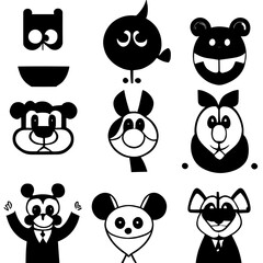 Fototapeta premium cartoon characters vector design black and white