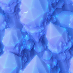 Crystal shapes, Seamless pattern. Vector pixelated illustration. Pixel design.