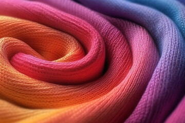 Fototapeta premium Generative AI macro texture background image of colorful and beautiful palette colors of wool fabric 