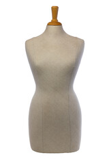 Tailor's mannequin isolated with transparent background, frontal view