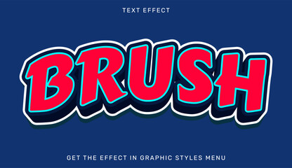 Brush text effect template in 3d style