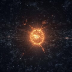 Sun is in the space. Beautiful illustration picture. Generative AI