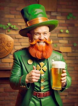 Raise a Glass with this Red-Bearded Leprechaun and His Favorite Blond Brew.