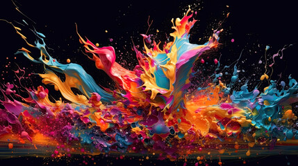 abstract colorful background explosion. Generative ai