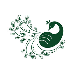 Peacock Bird Logo Vector and Icon