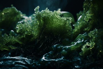 Oceanic algae harvested for consumption. Generative AI