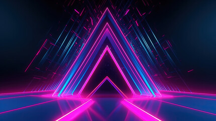 3d illustration, abstract neon background. Futuristic wallpaper. Generative AI.