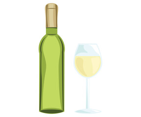 wine bottle and glass