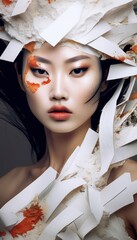 Striking low-key image, radiant colors, portrait. Beautiful illustration picture. Generative AI