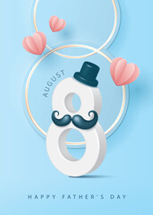 Father's day poster. Vector illustration for poster, flyer, greeting card, banner and advertisement.