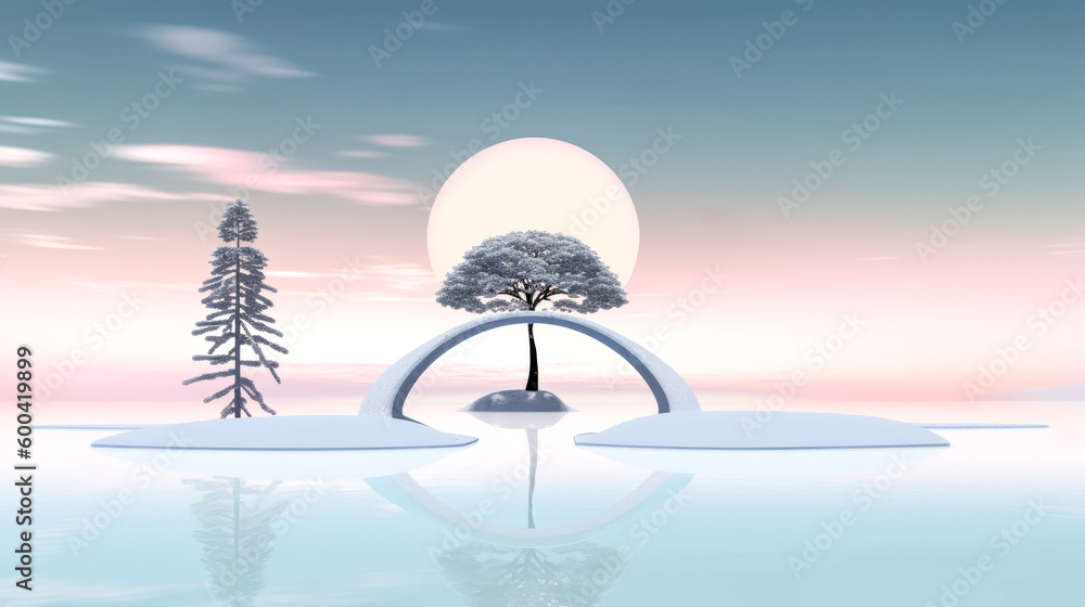Aufkleber the abstract zen seascape background was generated with generative ai. - generative ai