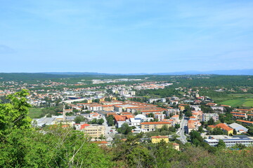 Fototapeta na wymiar Panoramic view of the town Labin, Istria, Croatia