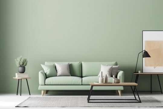 interior background decor living room room pillow stylish design indoor house. Generative AI.