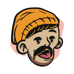 face zombie cartoon illustration for logo, emoticon, esport mascot. vector for t-shirt and sticker design.
