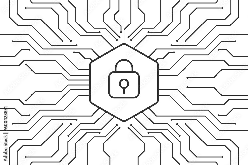 Poster cyber security background. technology background with cyber protection