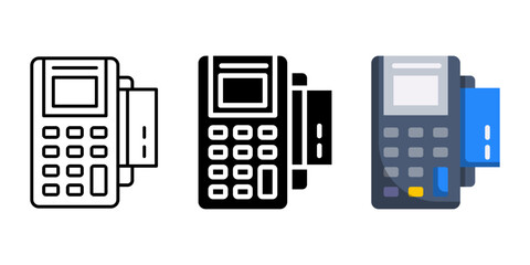 Payment bank terminal icon in different style on a white background