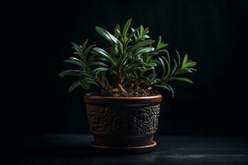 Small plant in a pot with no background. Generative AI