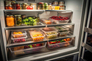 Refrigerator With Meal Delivery Service, Fresh And Convenient Options. Generative AI