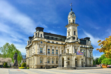 Fototapeta na wymiar Town hall. Historic city centre of Nowy Sacz, Poland