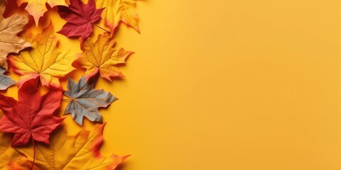Naklejka na ściany i meble autumn leaf, chestnut, pumpkin with generative ai