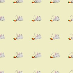 rabbit 3d seamless pattern. background,wallpaper. Designing clothes, shirts, hats, etc