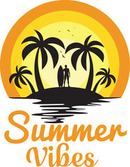 Fototapeta premium Retro Summer T-shirt Design Bundle