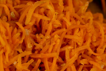 Orange carrots pickled with hot spices