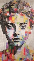 Picture of man. Modern pop art collage, colored paper portrait. Beautiful illustration picture. Generative AI