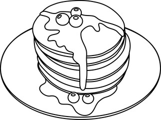 Pancakes Outline Illustration
