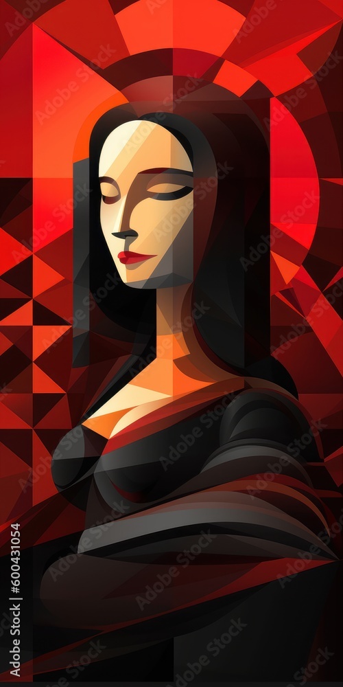 Wall mural cubism style portrait of woman. beautiful illustration picture. generative ai