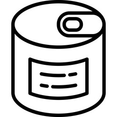 Canned food for pet thin line icon. Modern vector illustration for pet shop.