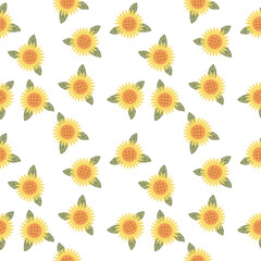 Sunflower pattern seamless background PNG