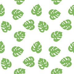 Monstera leaf pattern seamless background PNG