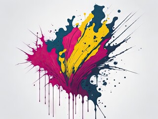 Abstract colorful splashes watercolor background. ai generative