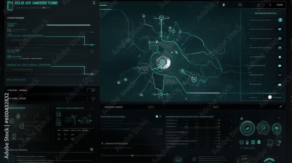 Poster hackers screen program code. beautiful illustration picture. generative ai