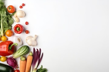 Vegetables on white background. Beautiful illustration picture. Generative AI