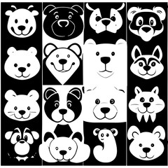 Obraz premium Animal head vector design black and white