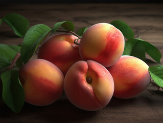Peach Painting,created with generative ai tecnology.