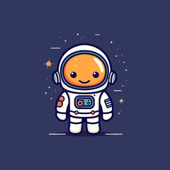 Cute mascot astronaut cartoon spaceman illustration