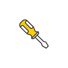 Screw Driver icon design with white background stock illustration