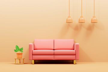 3d rendering Interior living room