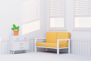 3d rendering Interior living room