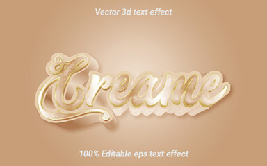 Cream EPS Vector 3D Text Effect. 