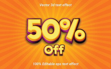 50 Off Sale EPS Vector 3D Text Effect. 