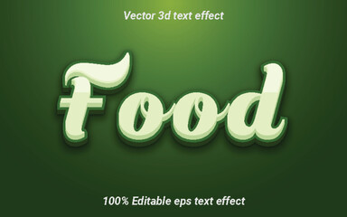 Food EPS Vector 3D Text Effect. 