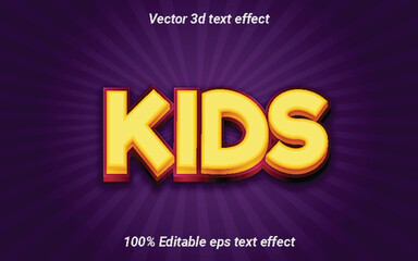 Kids EPS Vector 3D Text Effect. 