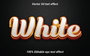 White EPS Vector 3D Text Effect. 